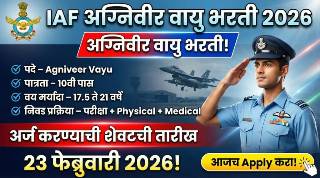 IAF AGNIVEER VAYU NON COMBATANT BHARTI 2026