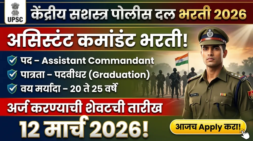 UPSC CAPF Assistant Commandant Bharti 2026